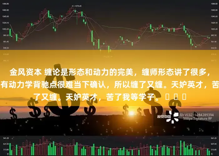 金风资本 缠论是形态和动力的完美，缠师形态讲了很多，动力所讲很少，可没有动力学背驰点很难当下确认，所以缠了又缠。天妒英才，苦了我等学子。 ​​​