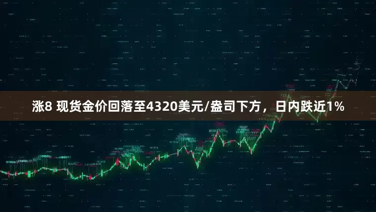 涨8 现货金价回落至4320美元/盎司下方，日内跌近1%